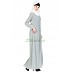 Front-open embroidery abaya - Sea Green Front-open embroidery abaya - Sea Green